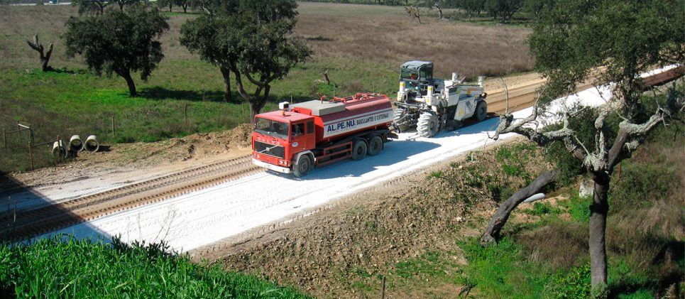 Tramo ferroviario en Évora (Portugal) - Suelo estabilizado in situ con cal