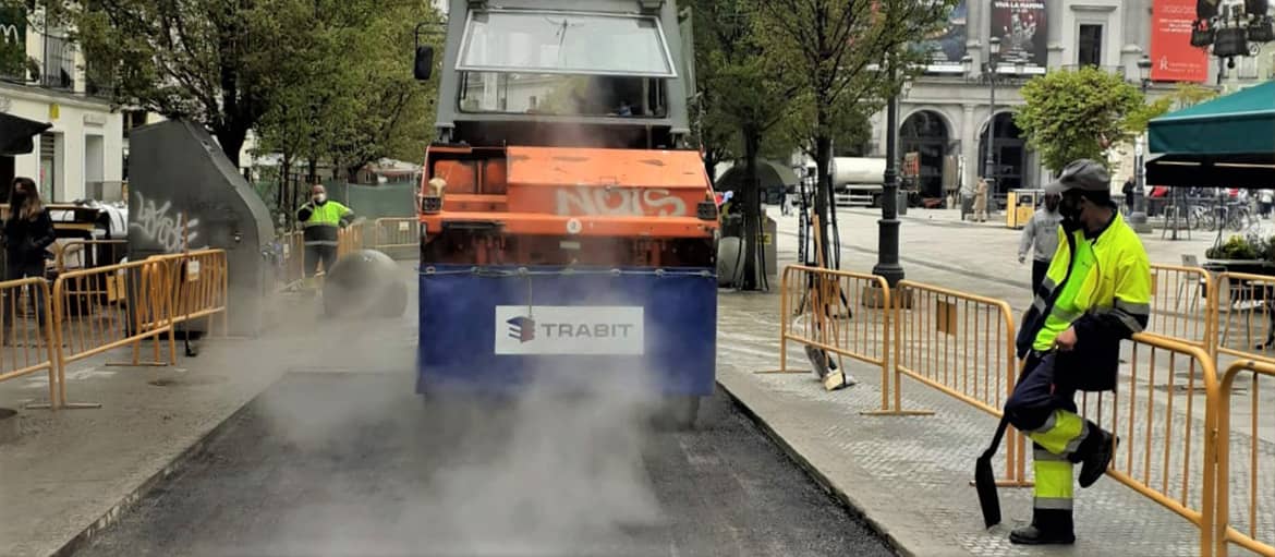 Pavimentación en la Calle Arenal (Madrid) - Compactación de MBC